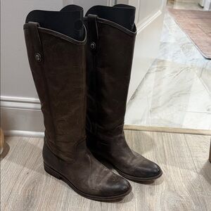 Frye Dark Brown Leather Tall Boots